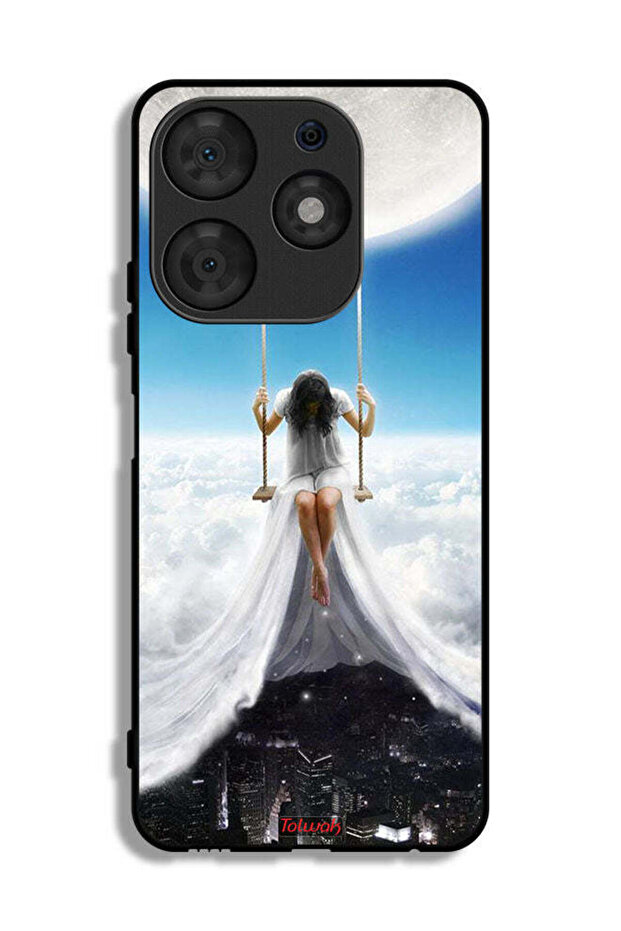 Tecno Spark 10 Pro Protective Case Cover Moon Clouds Town Art