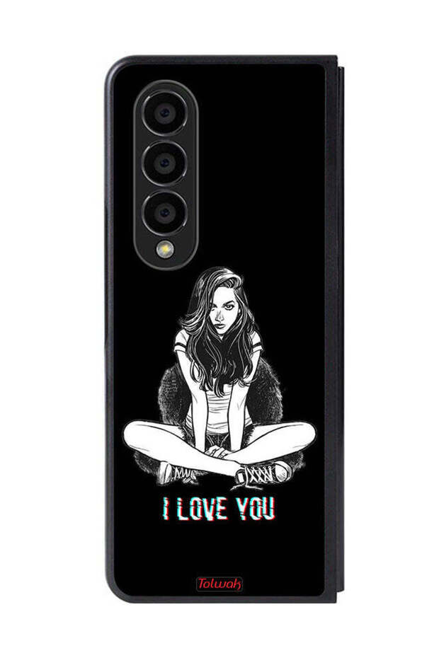 Samsung Galaxy Z Fold 4 Protective Case Cover I Love You Art