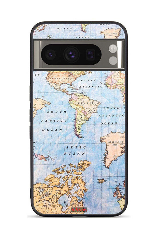 غطاء حماية لجهاز Google Pixel 8 Pro بتصميم خريطة العالم - 1