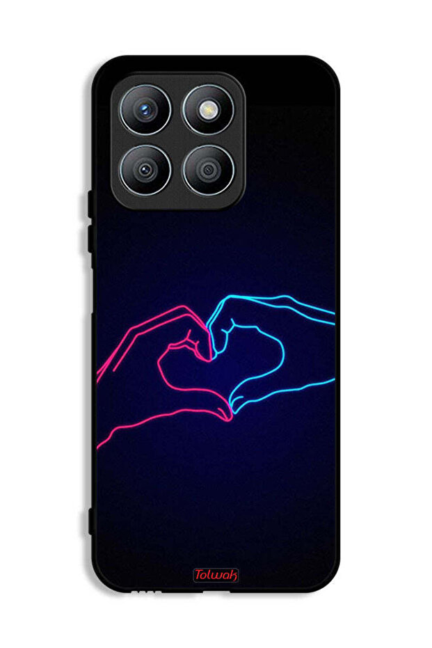 Honor X8b Protective Case Cover Touching Hand Making Heart