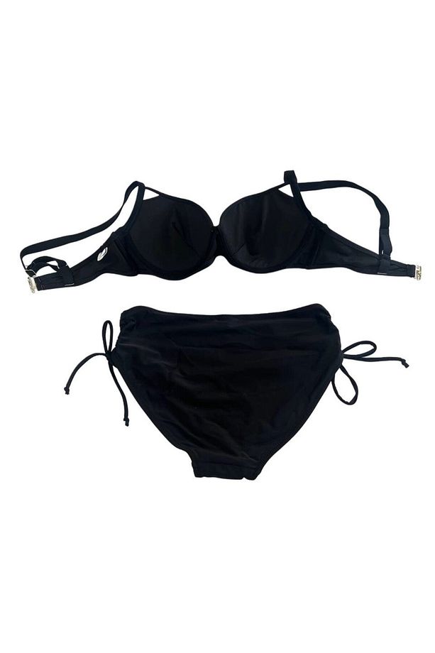 Kadın Siyah Taş İşlemeli Astarlı Büyük Beden Bikini Takımı HZL25S-LC2099 - 3