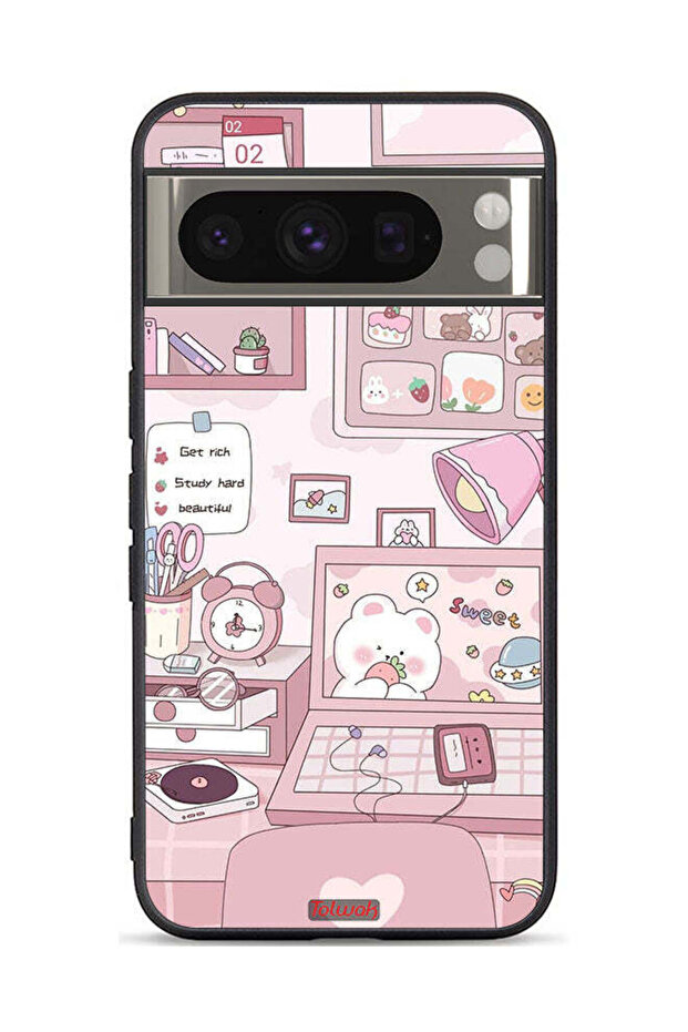 Google Pixel 8 Pro Protective Case Cover Get Rich Study Hard
