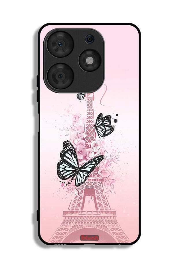 Tecno Spark 10 Pro Protective Case Cover Butterflies On Eiffel Tower