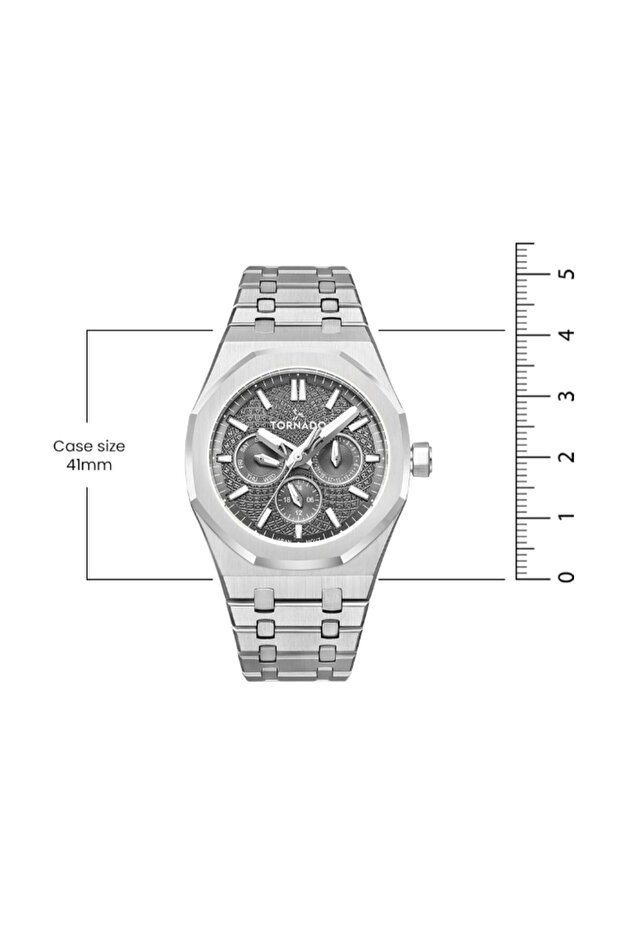 ساعة أورورا نوفا متعددة الوظائف للرجال بمينا رمادي - T23104-SBSX - 6