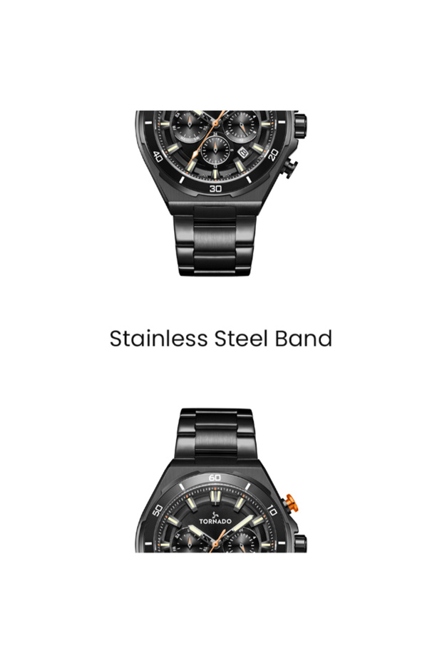 Stellar X Men's Multi Function Black Dial Watch - T24104-BBBB - 6