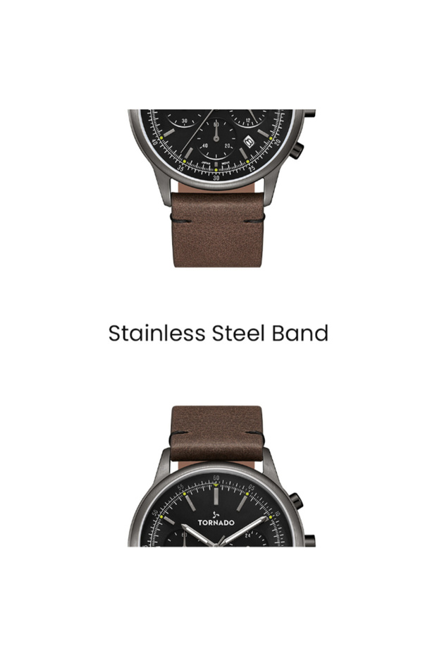 ساعة رجالية كلاسيكية متعددة الوظائف بمينا أسود - T24108-XLDB - 6