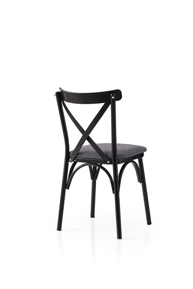 Ekol Sandalye Siyah İskelet Antrasit Oturak 2 Adet - 5