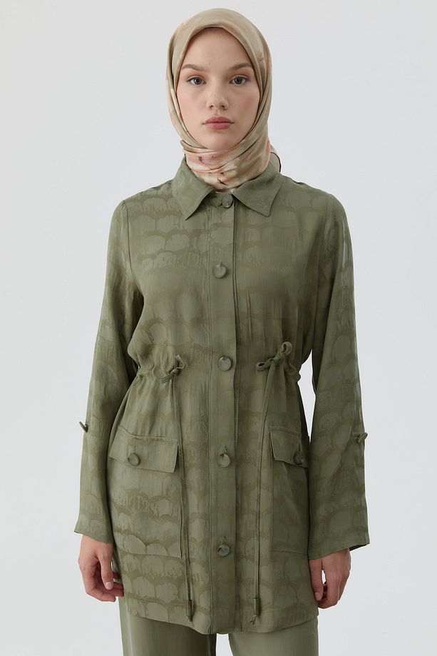 Fulya Twill İpek Eşarp - Somon - 1
