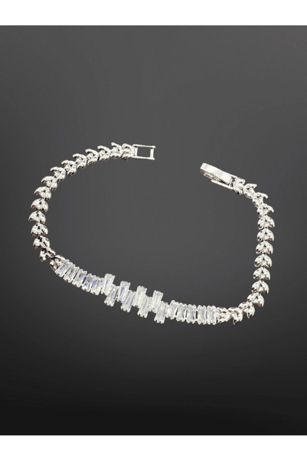 Silver Color Crystal Stone Model 316L Stylish Trend Steel Elegant Bracelet | Sparkling and Stylish