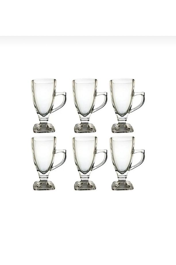 6 Adet Ayaklı Kulplu Latte Sıcak Çikolata Sahlep Frappe Bardağı Cup 270 ml - 3