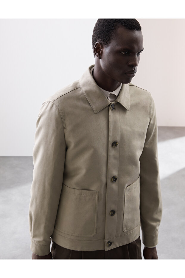 Suni Süet Harrington Ceket - 4