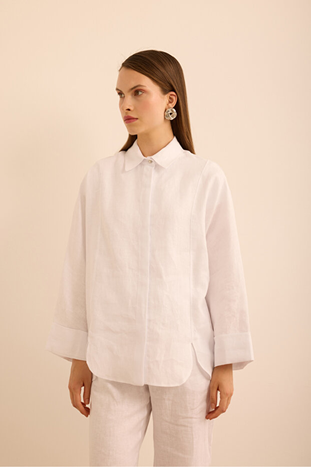 Rahat Form Keten Bluz - 4