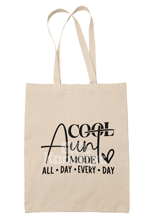 Cool Aunt Vibes Cool Aunt Vibes Printed Gift Organic Raw Cloth Bag