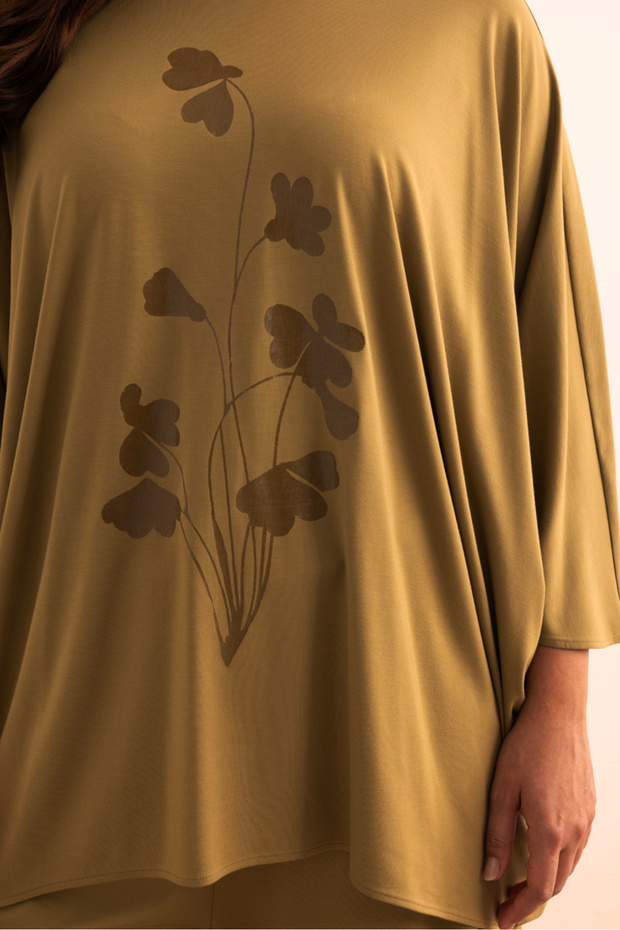 Şeffaf Baskı Detaylı , Rahat Kalıp Örme Tweenset - 4