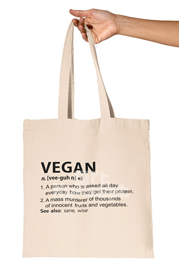 Vegan Noun Printed Gift Organic Raw Cloth Bag