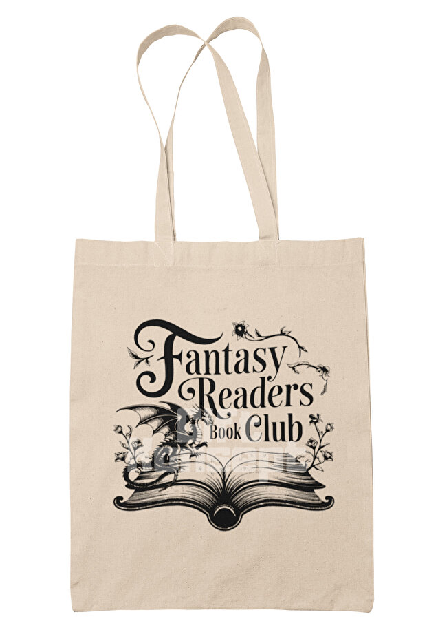 Fantasy Readers Book Club Themed Fantastic Reading Group Printed Gift Organic Raw Cloth Bag