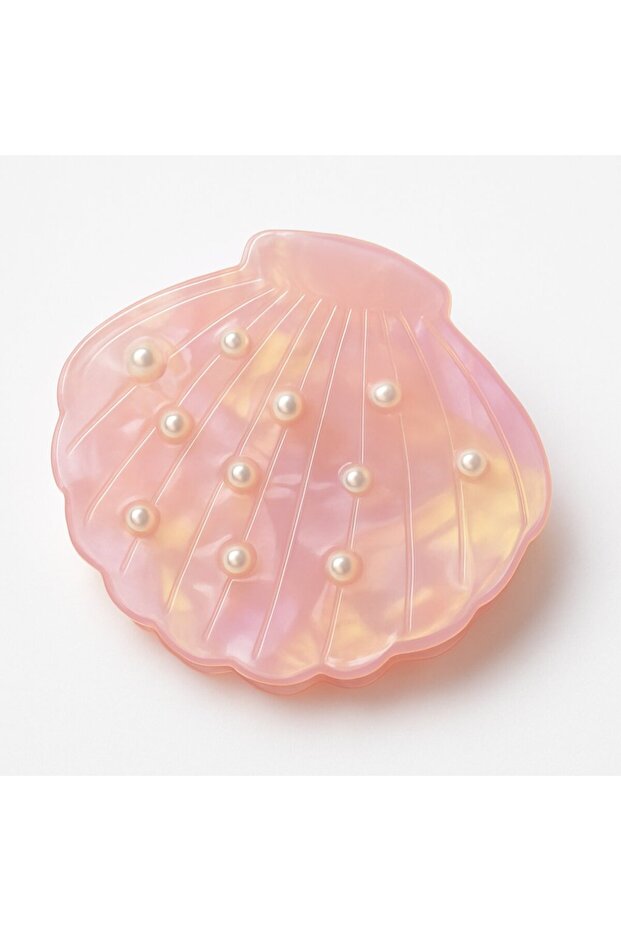 Pearl Detailed Seashell Patterned Bone Latch Buckle - 1