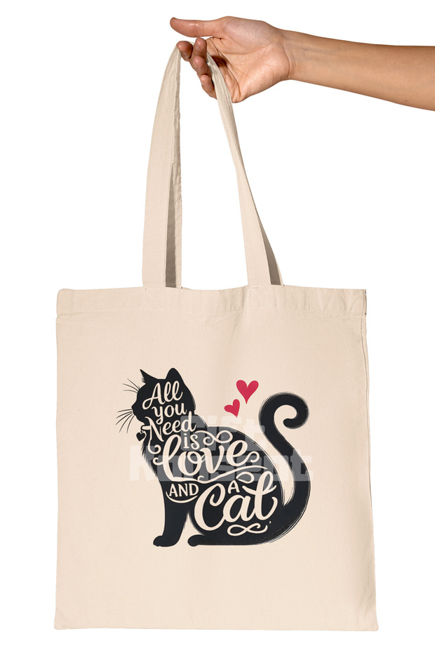 Cat Funny Clever Humorous Cat Lover Cat Owner Wise Printed Gift Organic Raw Cloth Bag