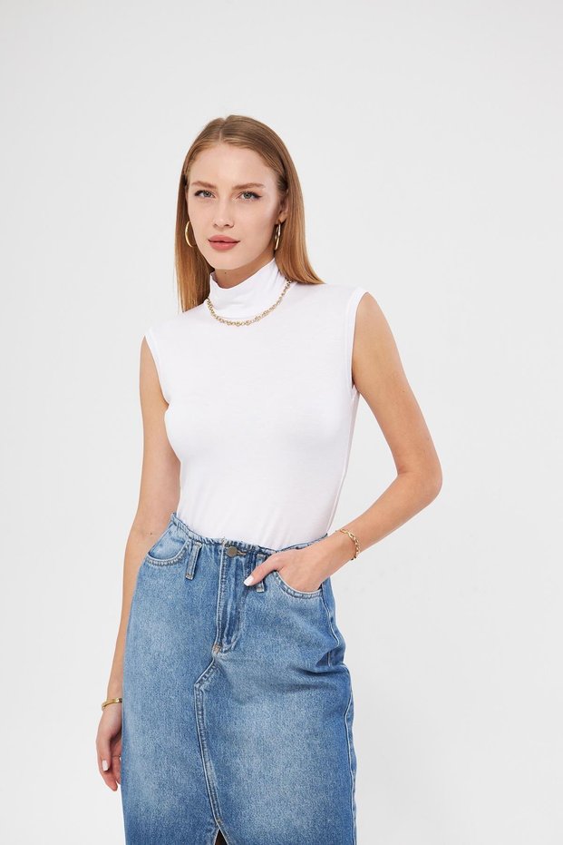 100% Quality Elestan Fisherman Collar Zero Sleeve White Body