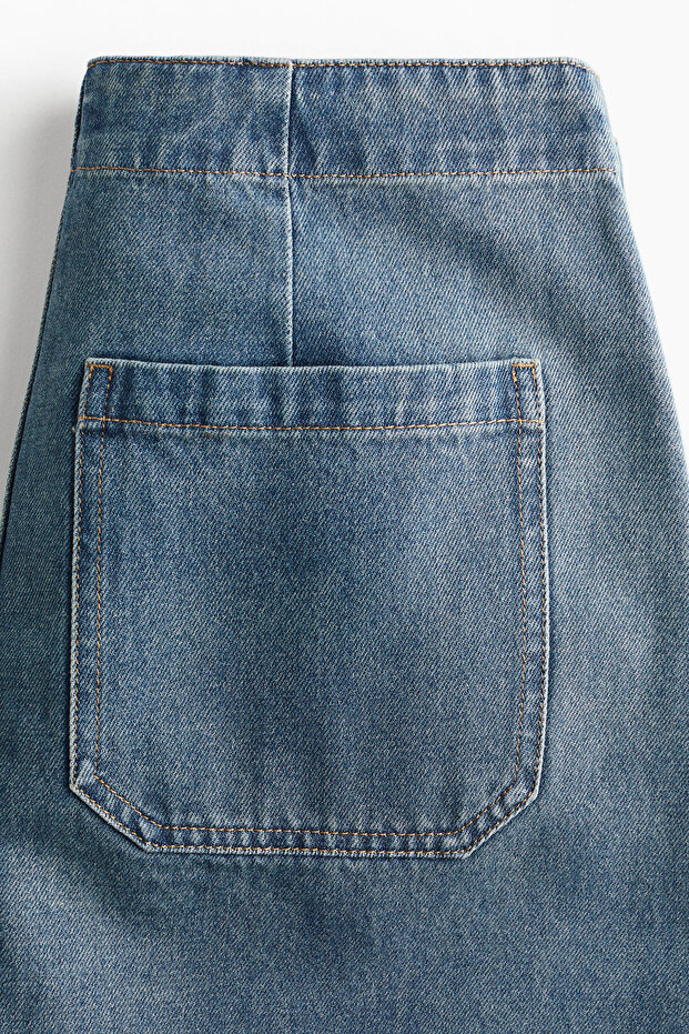 Bağcıklı Mini Kot Etek - 2