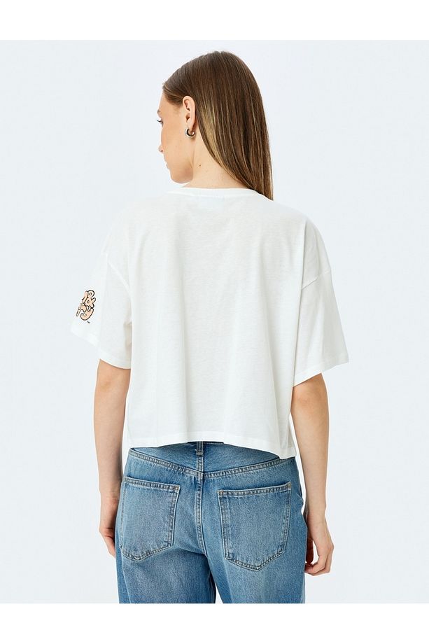 Tom ve Jerry Lisanslı Baskılı Oversize Crop Tişört - 5