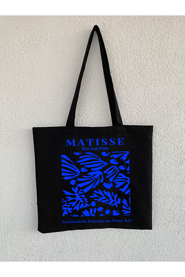 Mattisse Patterned Tote Bag - Artistic Gabardine Shoulder Bag - Women's Shopping Bag