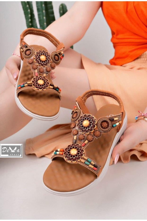 Fashion Anatomical Orthopedic Sole Stone Luxury Evening Dress Daily Women's Sandals.
