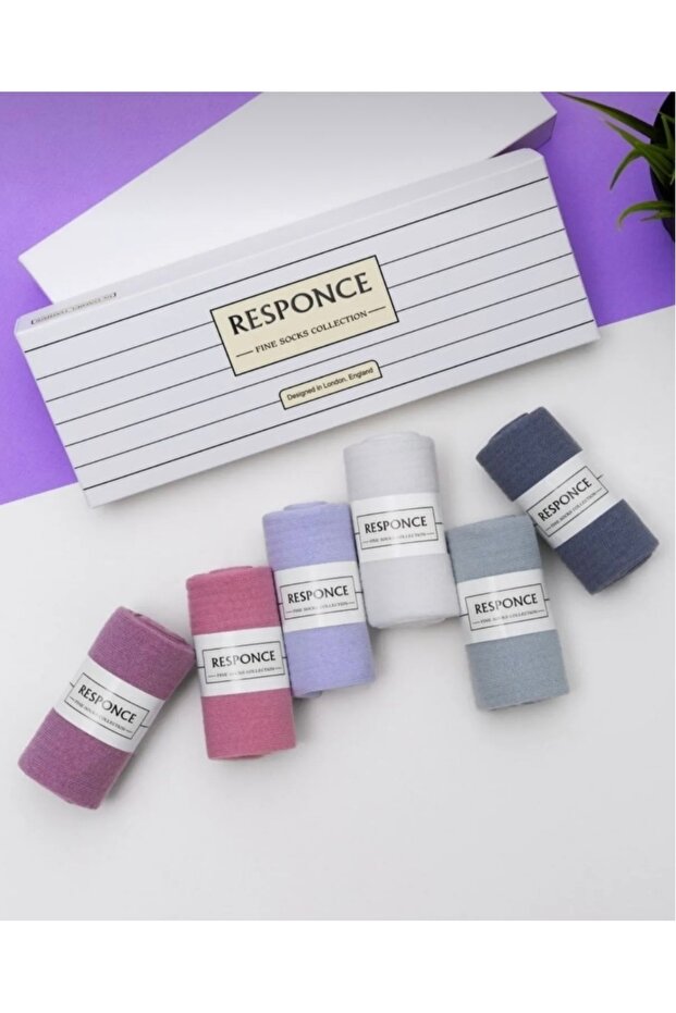 Box of 6 College Socks Colorful Cotton
