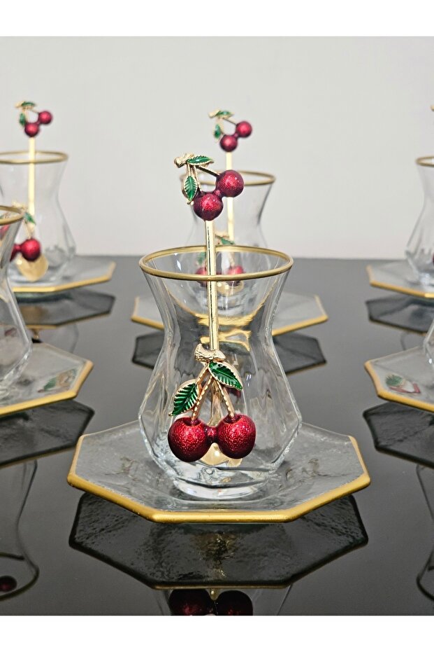 Çay set gold 6 kişilik