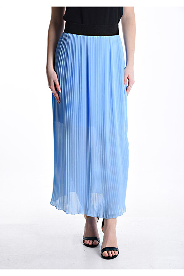 Fustă lungă plisată de vară - Alb - 6