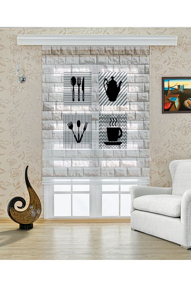DİJİTAL BASKI ZEBRA MUTFA CATAL BICAK BASKILI SR-5124 - 1