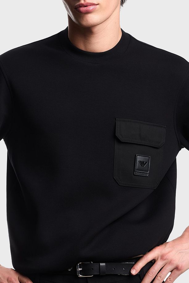 Streç Pamuklu Regular Fit Tek Cepli Bisiklet Yaka Sweat Erkek SWEAT EM002925 AF10013 - 4