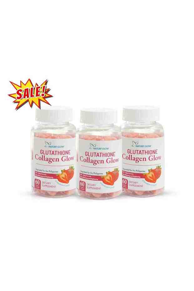 Nature’s Glow Glutathione Collagen Glow – Strawberry 3 Bottles x 60 Gummies