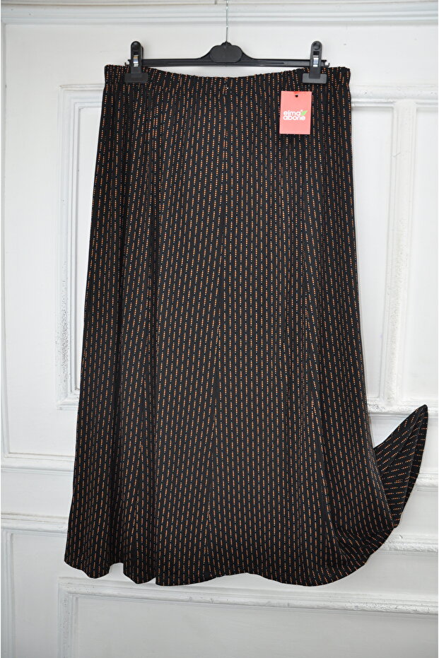 Plus Size Pigment Combed Cotton Elastic Mother's Skirt