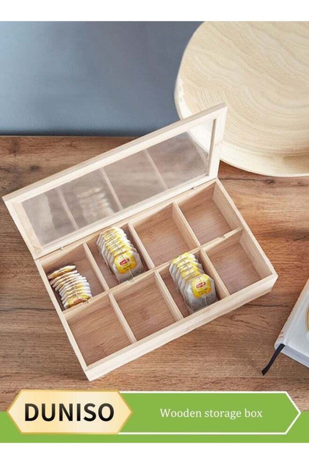 Tea Box Tea Bag Organizer with 8 Compartments