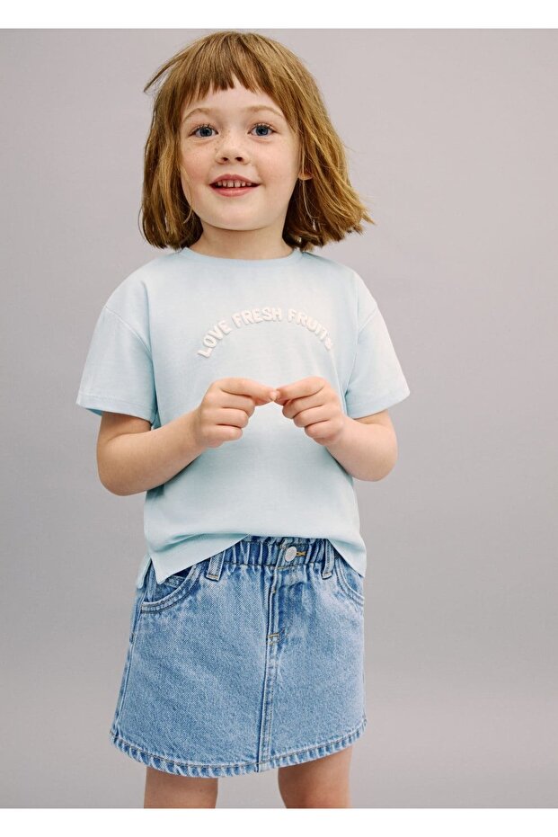 Paperbag denim skirt
