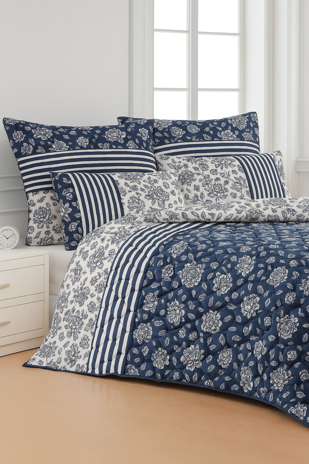 Cayprus Double Quilted Filled Pique 4 Seasons Baklava Dsn | Pillow Case Gift | 200X230Cm