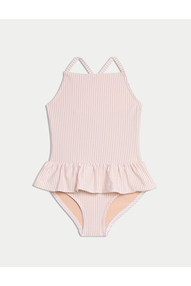 Şeritli Fırfırlı Mayo (2-8 Yaş) - 1