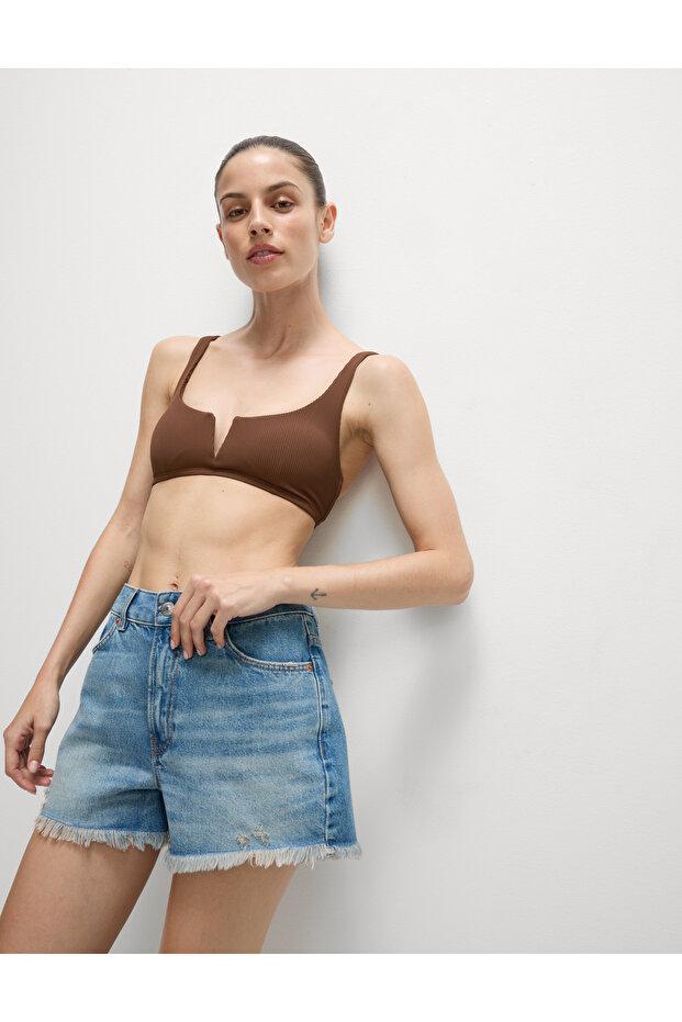 Fitilli V Yaka Bikini Üstü - 3