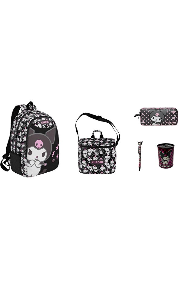 Kuromi 2025 Year Original New Season School Bag Set (5 Pieces)