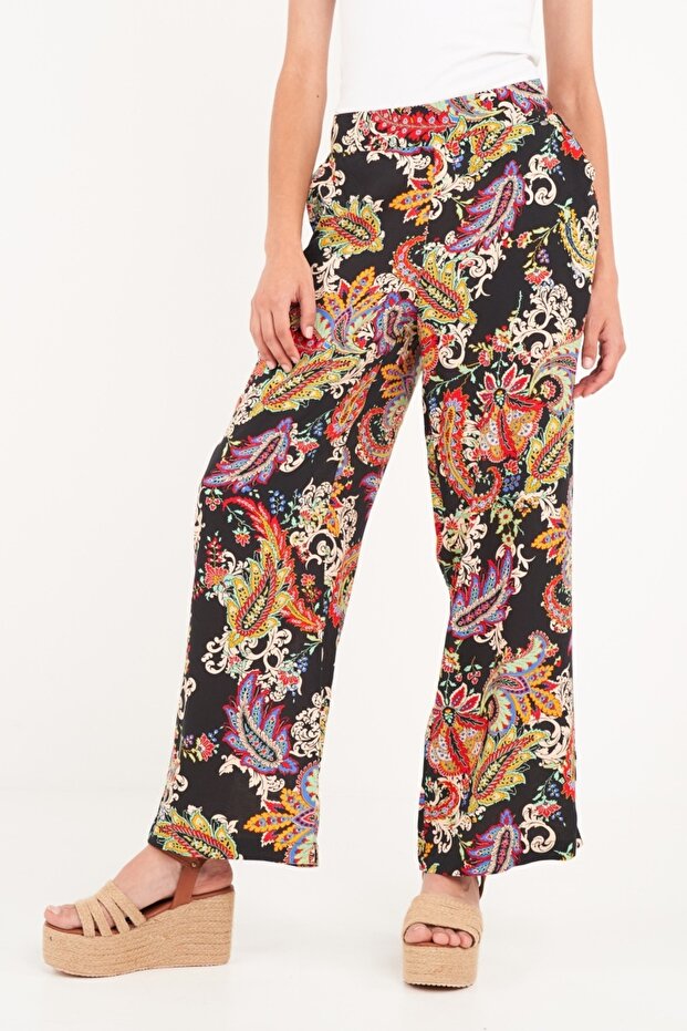 Pantaloni dama cu imprimeu - 1