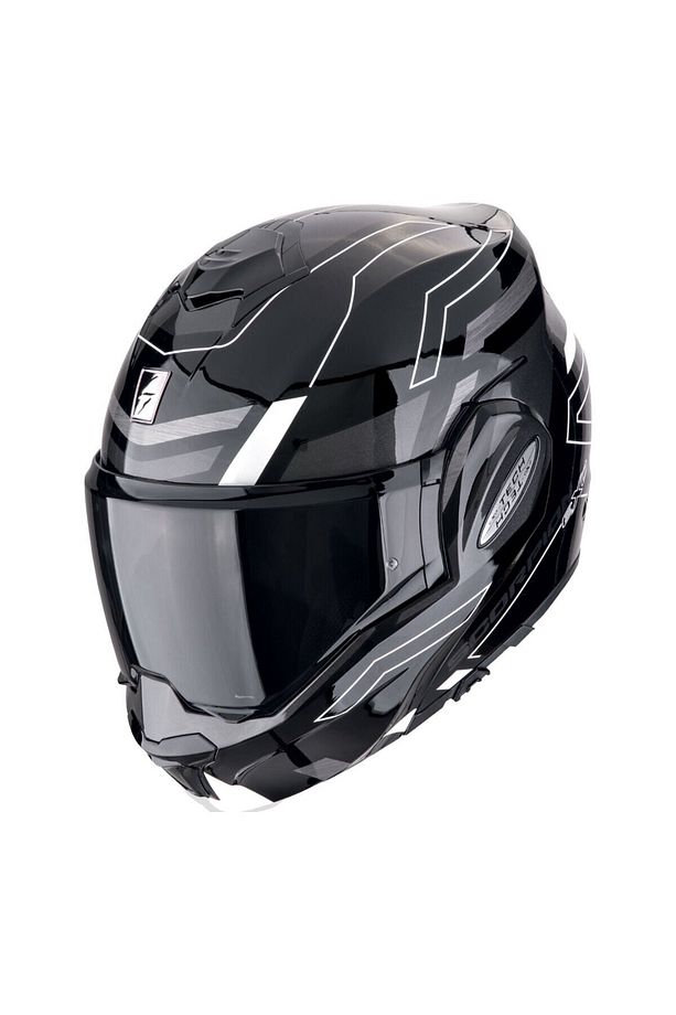 Exo-Tech Evo Conquer Çene Açılabilir Motosiklet Kaskı Siyah Beyaz - 1