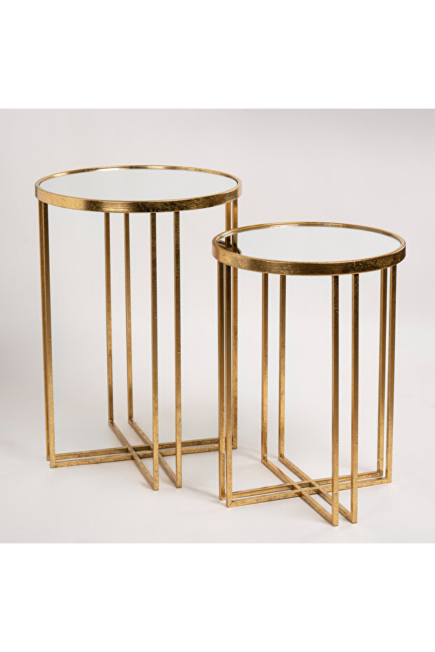 طاولتان متداخلتان - ذهبي - 2