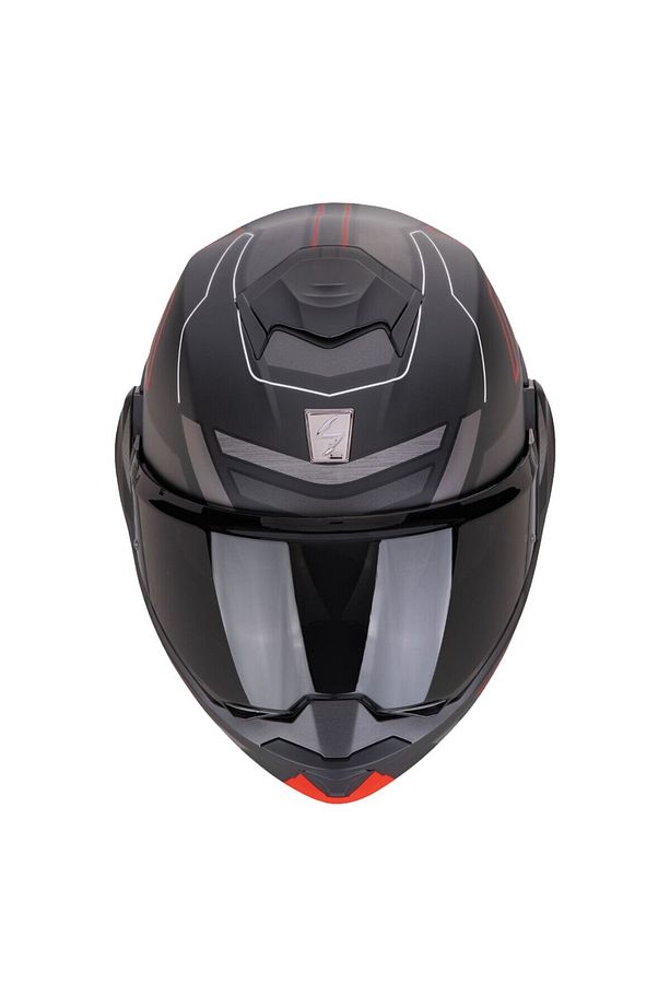 Exo-Tech Evo Conquer Çene Açılabilir Motosiklet Kaskı Mat Siyah Kırmızı - 3