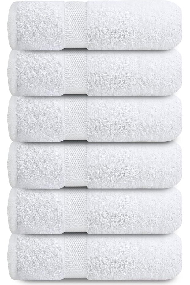 Premium White Hand Towels - Pack of 6