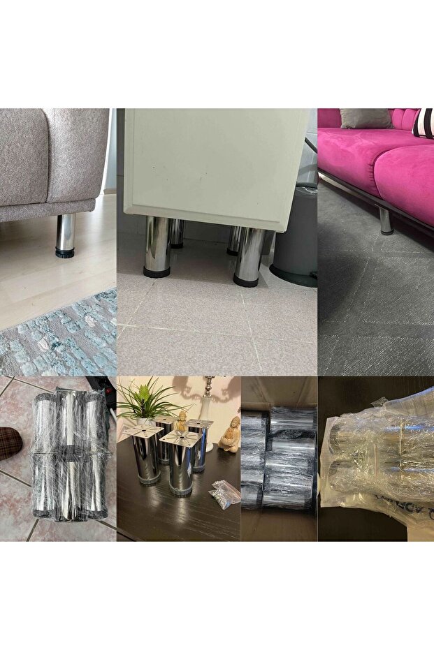 5 Cm Ayarlanabilir Mobilya Kanepe Baza Koltuk Metal Destek Yükseltici Ayağı Krom Ayakları - 5