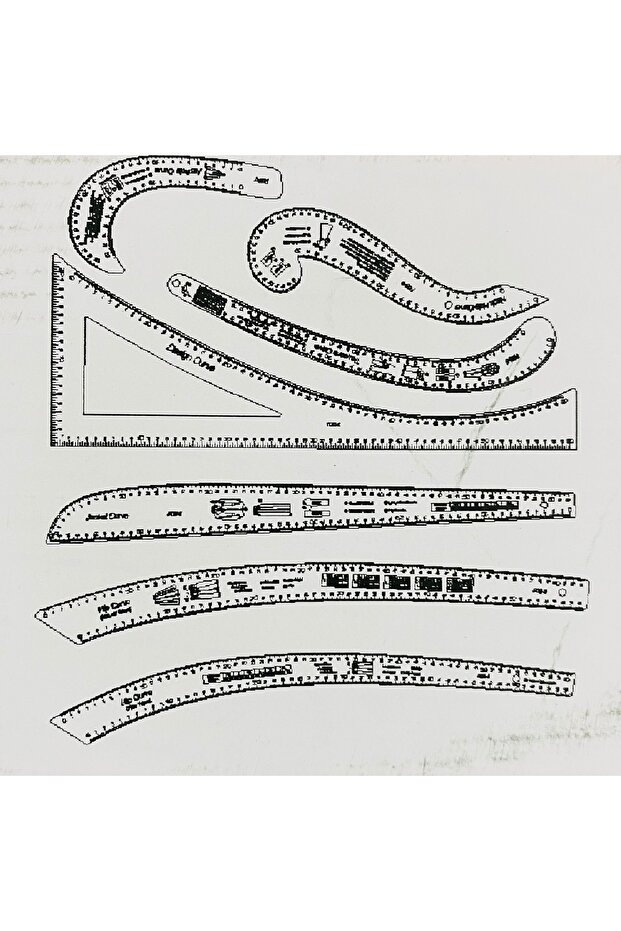 Ahşap Cetvel Riga Kavadura Mektep Gönye 7 Parça Set - 4