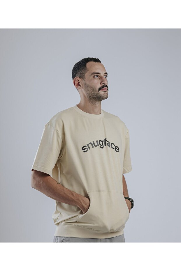 The Hooshee Oversized Tshirts, Beige, SF15-1BEI , Size-L