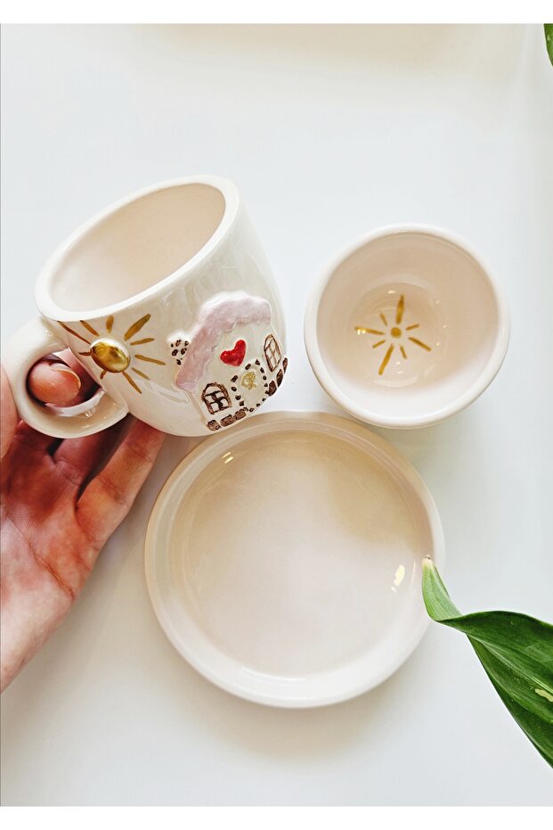 مجموعة أكواب منزلية شمسية مصنوعة يدويًا - 3