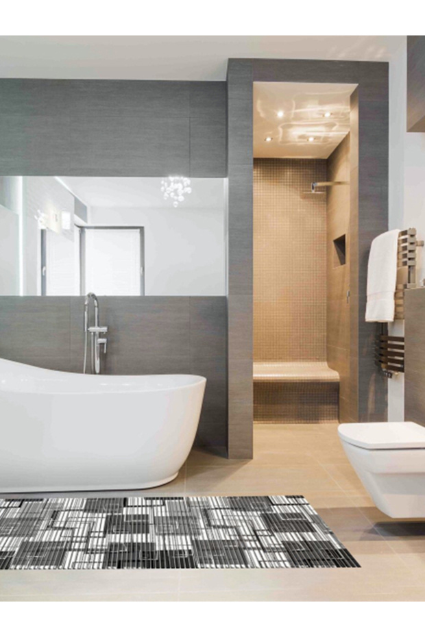 سجادة حمام مستطيلة الشكل مضادة للانزلاق 180 × 65 سم - 1